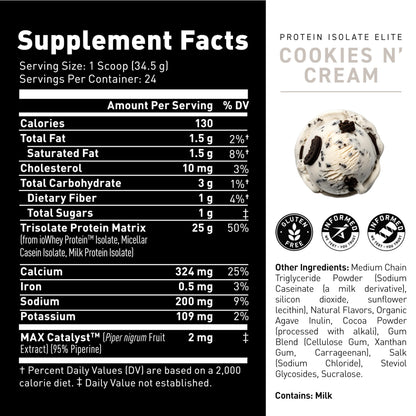 Kaged Whey Protein Isolate Elite Powder | Vanilla | Whey, Casein, & Milk Protein Blend | Post Workout Recovery Drink | Supports Muscle Building | Supplements for Men & Women | 2 lbs