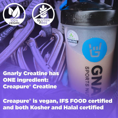 Gnarly Nutrition Creatine Powder – Unflavored – 16.05 oz Bulk Bag – Fuel2O Limeade – 25 Servings