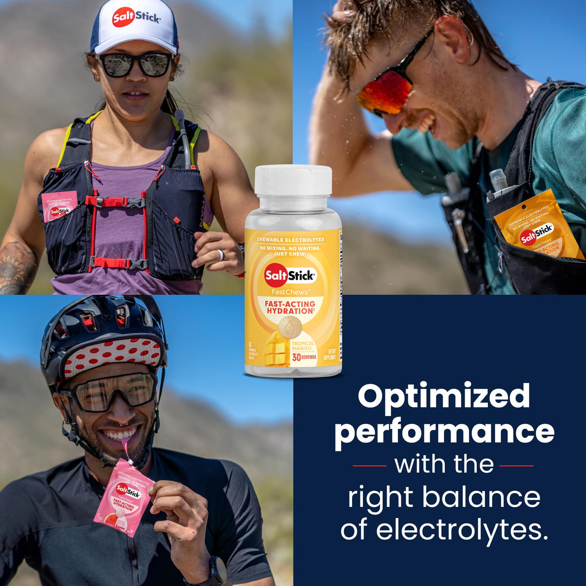 SaltStick High Sodium Electrolyte FastChews - Mixed Berry, 60 Tablets