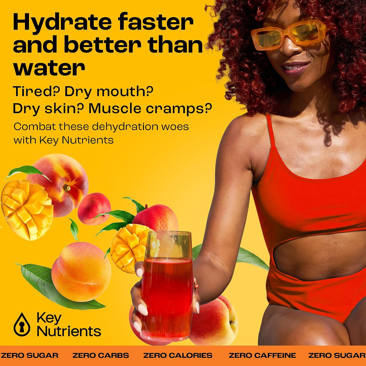 KEY NUTRIENTS Hydration & Energy Electrolyte Bundle – Electrolyte Tablets & Tropical Peach Mango Multivitamin Powder, Sugar-Free