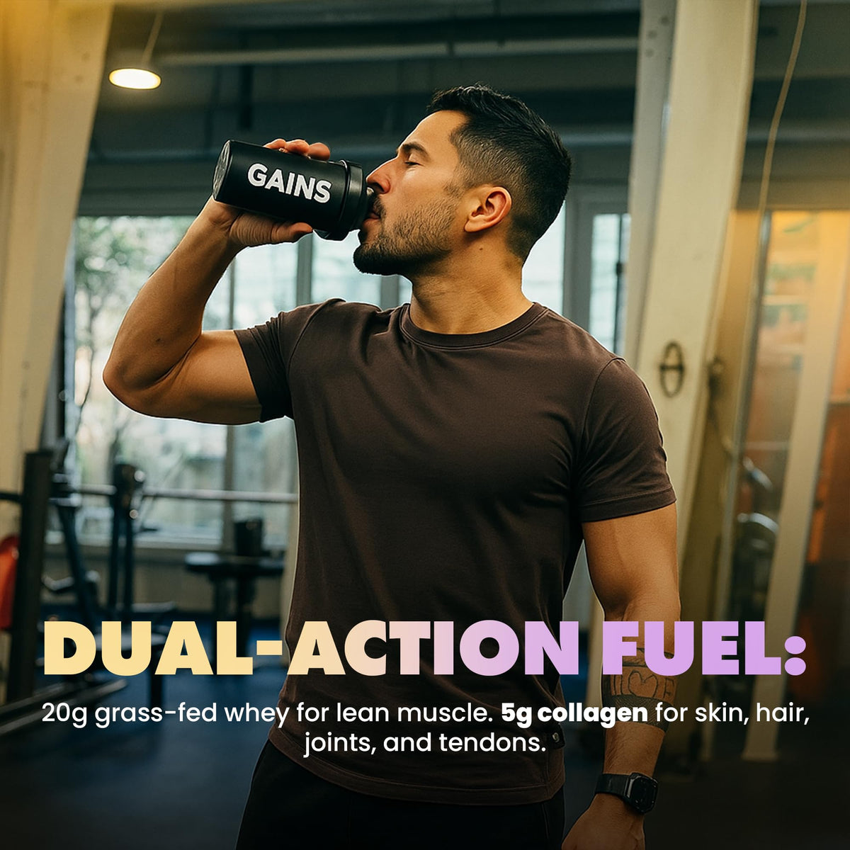Gains in Bulk Lean Protein Powder with 20g Protein, Strawberry, 27 Servings