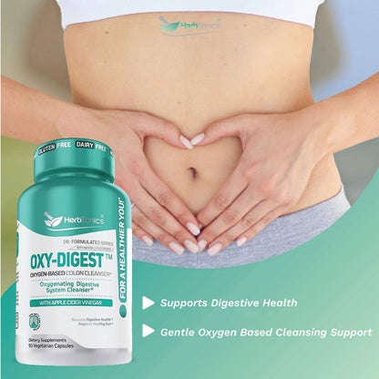 Herbtonics Oxygen Based Colon Cleanse and Detox Digestive System Formula | with Apple Cider Vinegar | Colon Cleanser Pills for Adults