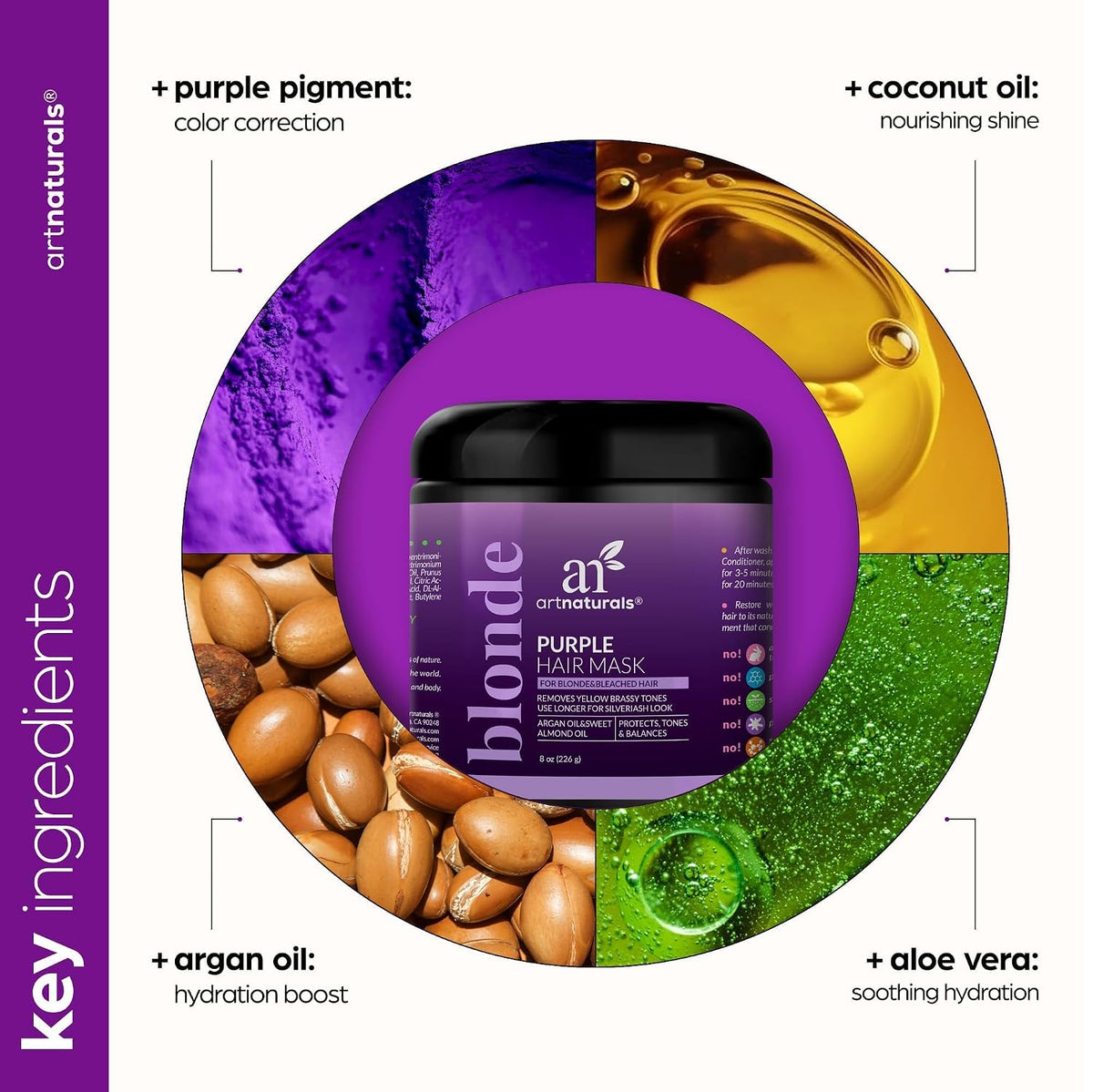 ArtNaturals Purple Hair Mask, 8 oz