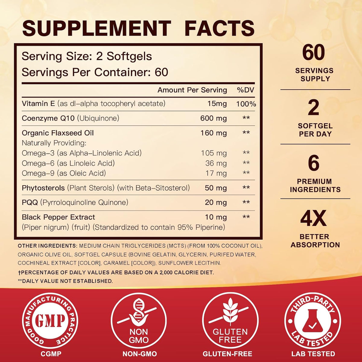 DRFOSTER CoQ10 600 mg Coenzyme Q10 High Potency Supplement, 120 Softgels | CoQ10 For Fertility, Promote Vitality Heart Support, Antioxidant, 4X Absorption Softgels, Omega & PQQ, Non-GMO, Gluten-Free