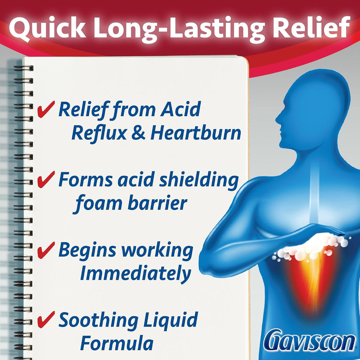 Gaviscon Heartburn Relief, Extra Strength Liquid Fruit 600 ml