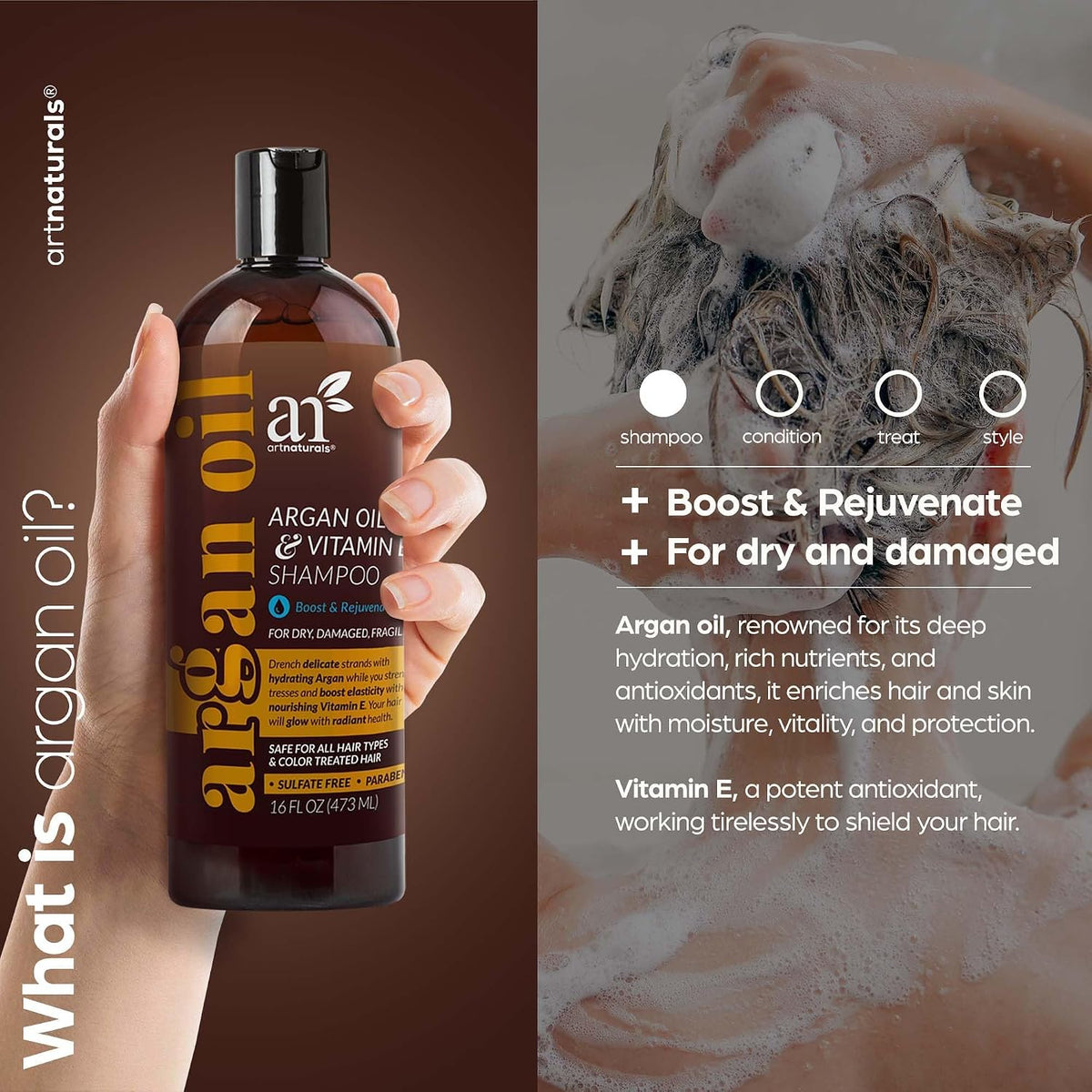 ArtNaturals Argan Hair Growth Shampoo, 16 fl oz