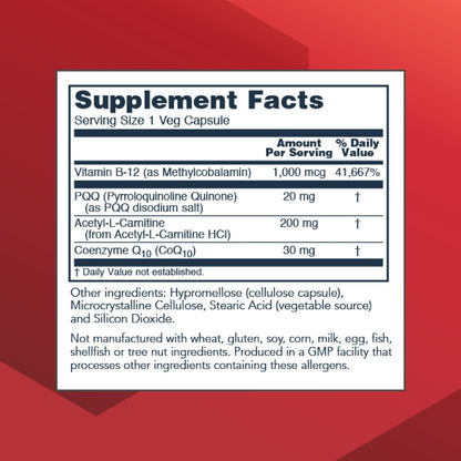 PROTOCOL FOR LIFE BALANCE PQQ Complex - Mitochondrial Health - with CoQ10 & L Carnitine - B Vitamin - Supplement for Energy - 30 Veg Caps PROTOCOL FOR LIFE BALANCE buy supplements Au