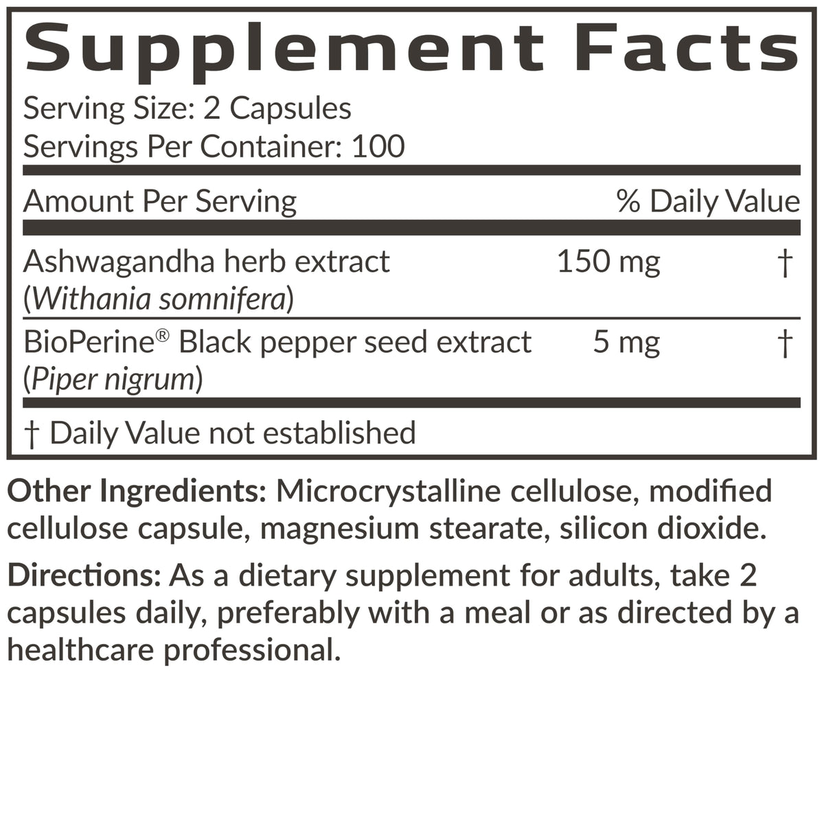 Futurebiotics Ashwagandha Extra Strength Stress & Mood Support 100 Capsules | Vegetarian, Non-GMO, Gluten-FREE, Soy-FREE, BioPerine for High Absorption