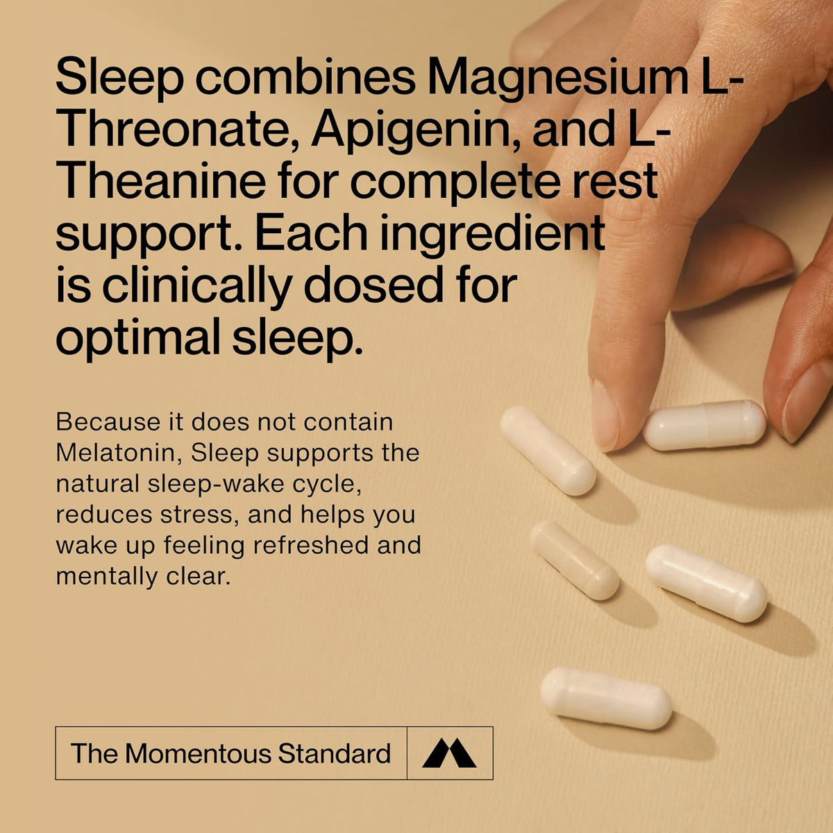 Momentous Nightly Sleep Pack - Magnesium L-Threonate, L-Theanine, and Apigenin - NSF Certified for Sport - 30 Servings