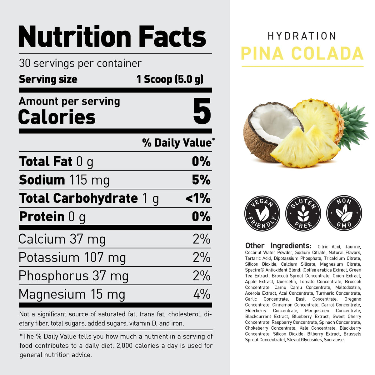 Kaged Sugar Free Hydration | 5 Key Electrolytes | Coconut Water | Tastes Amazing | 60 Servings