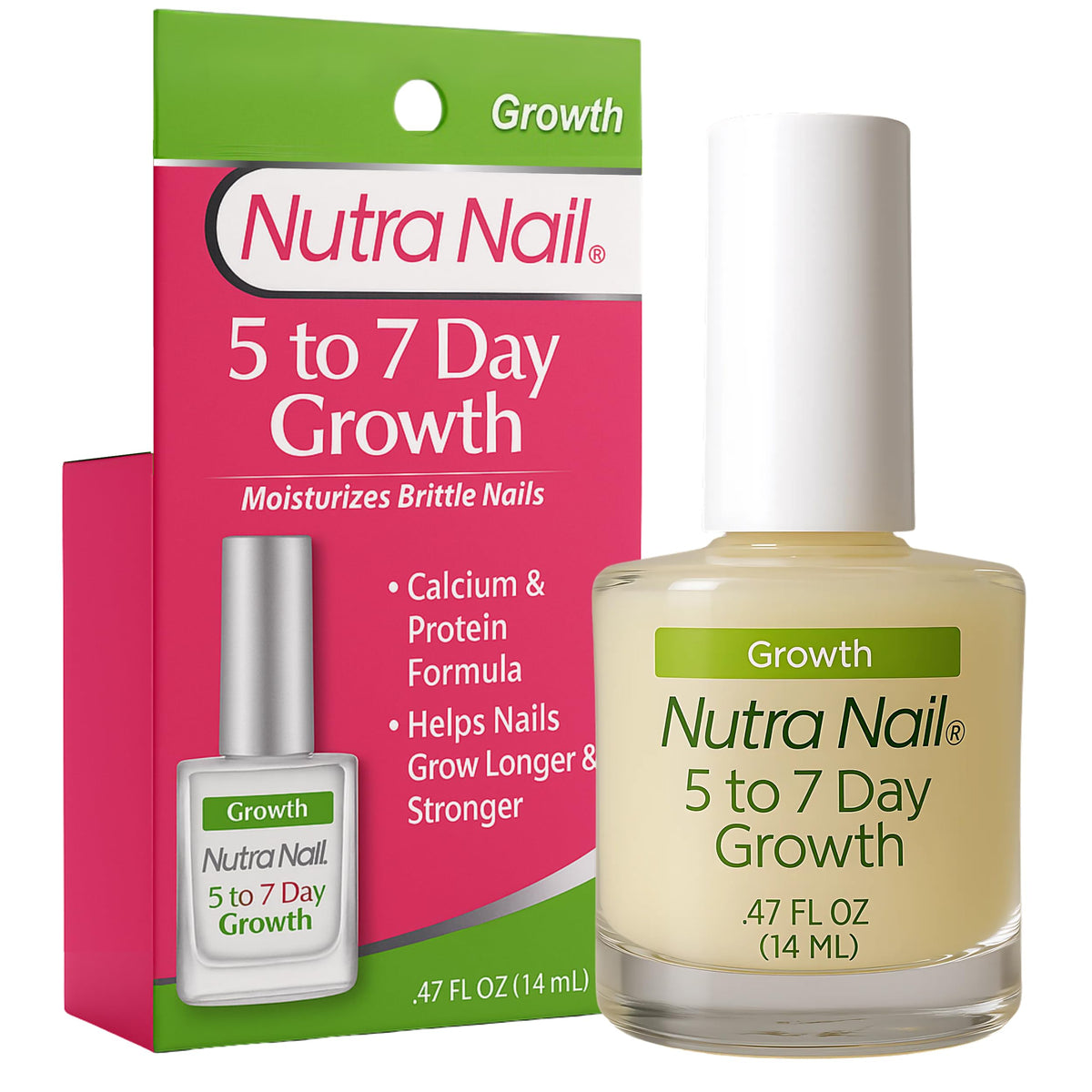 Nutra Nail 5 to 7 Day Growth Treatment - Fast Keratin Nail Hardener & Nail Strengthener for Thin Nails, Brittle & Damaged (0.47 Fl Oz)