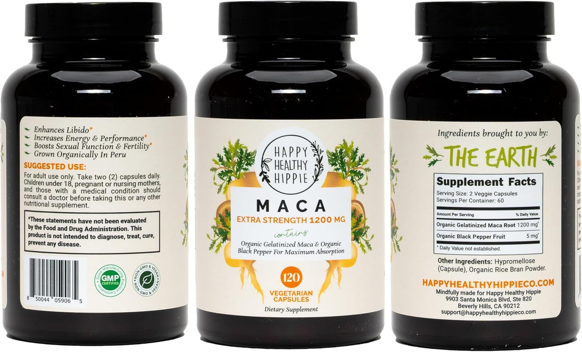 Beetroot Capsules & Organic Maca Energy Pills & Libido Enhancer