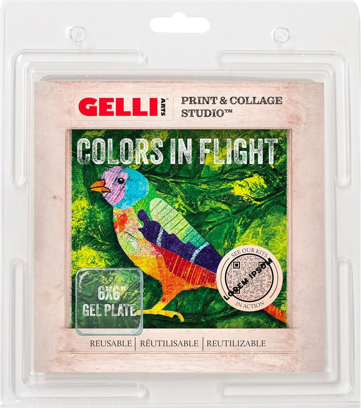 Gelli Arts Gel Printing Plate – Reusable Gel Printing Plate, Printmaking Supplies, Monoprinting at Home, Arts and Crafts – Easy Cleaning & Storage – Made in the USA – 6" x 6" – Blush Bloom