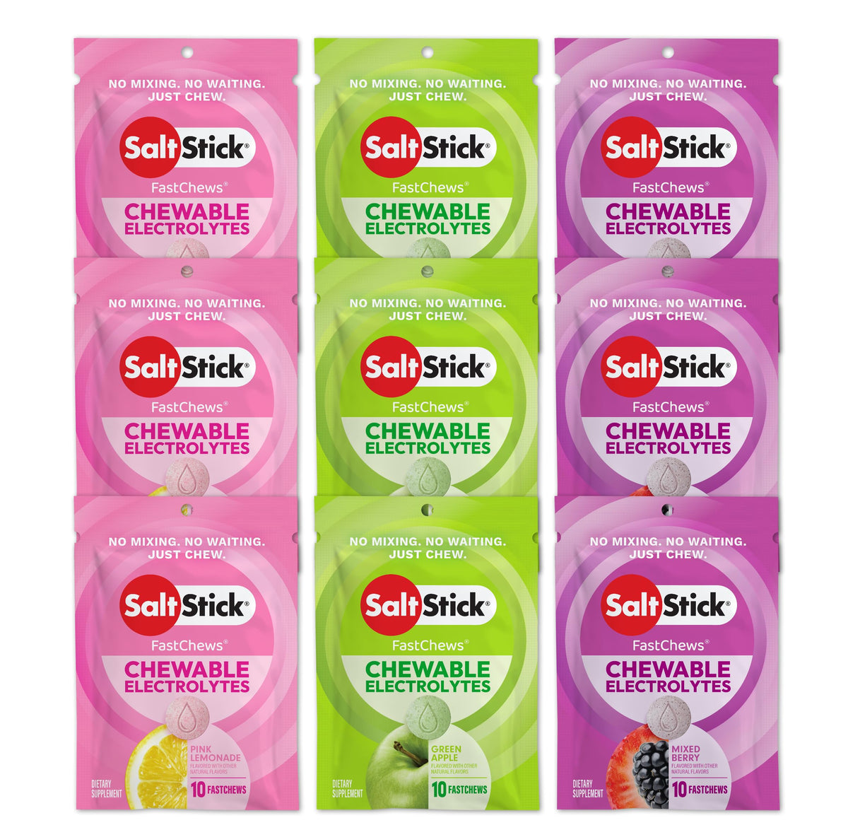 SaltStick Electrolyte FastChews Best Sellers Variety Pack - 90 Tablets