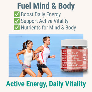 Pine Bark Extract L-Arginine L-Citrulline Beetroot Probiotic Fiber Methylated B Complex Zinc Gummies for Women Men Adults Kids w. Chicory Root Inulin 5-MTHF B6 P5P Powder Capsule Pill Supplement Alt SHIZAMBuy Supplements Australia