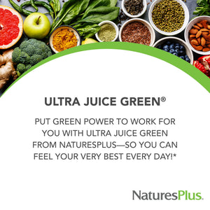 NaturesPlus Ultra Juice Green - 90 Bi-Layered Tablets - Supports Immune Health, Digestion & Energy Production - Organic, Non-GMO, Vegan, Gluten Free - 45 Servings NaturesPlus buy supplements Au