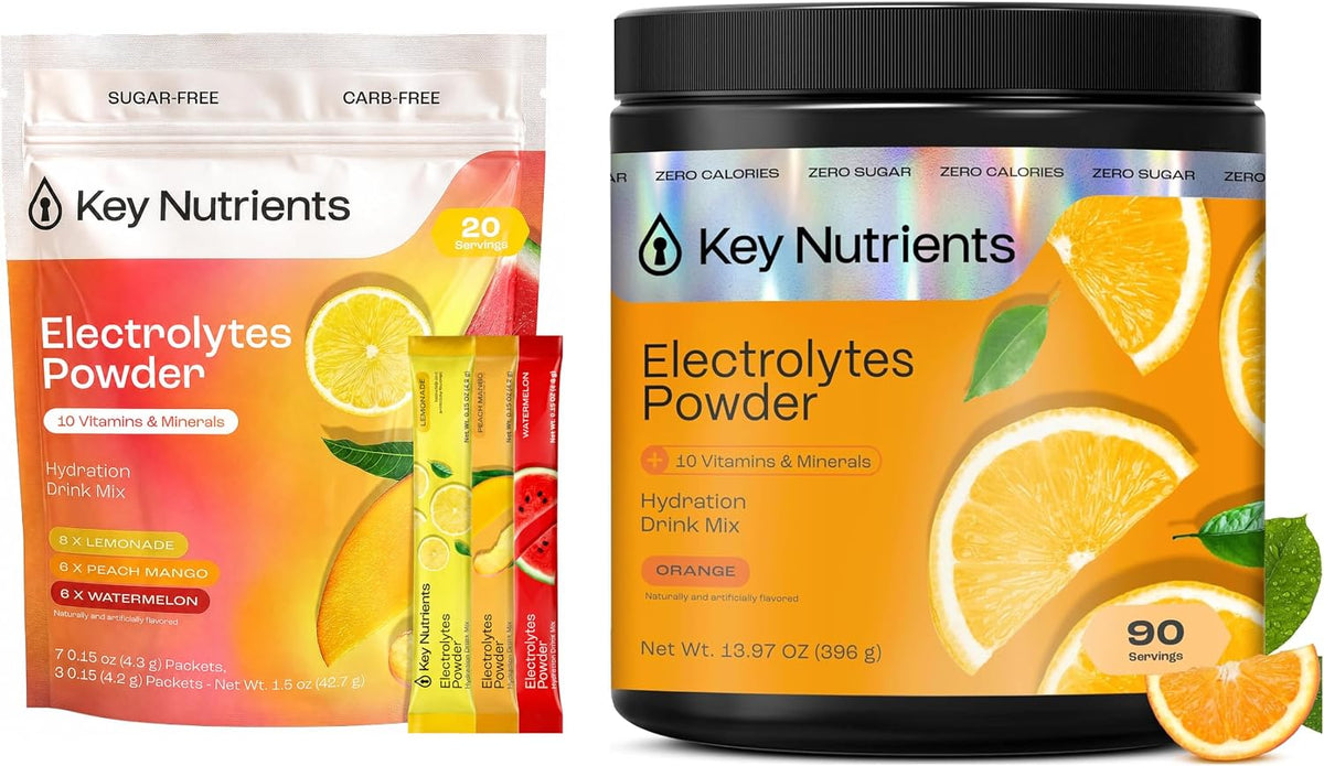 KEY NUTRIENTS Electrolytes Bundle, Orange 90 + Variety 20 Ct