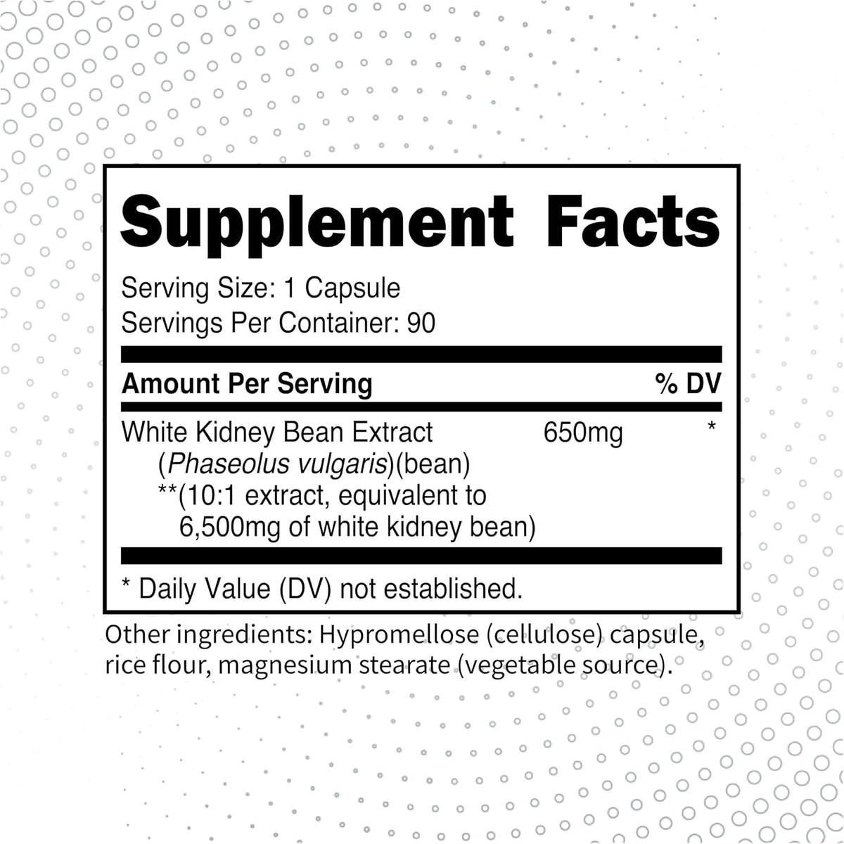 Type Zero Clean White Kidney Bean Extract 90 Capsules for 90 Servings Per Bottle - Non-GMO, Gluten Free