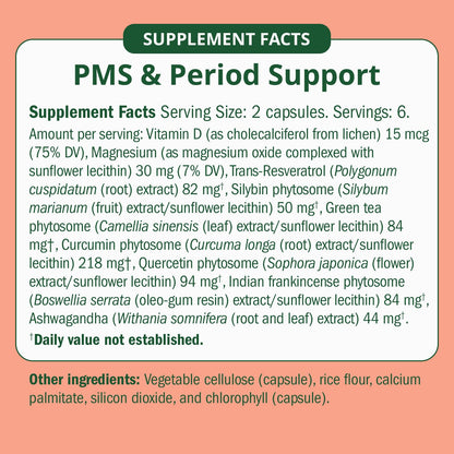 Semaine PMS Relief for Women, Period Cramp Relief, Period Cramps, Menstrual Cramps, PMS Support Supplement for Women, Bloating and Mood, Boswellia and Curcumin, 40 Capsules
