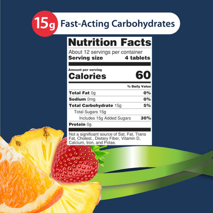 TRUEplus® Glucose Tablets, Tropical Fruit Flavor - 50ct Bottle (Pack of 2)