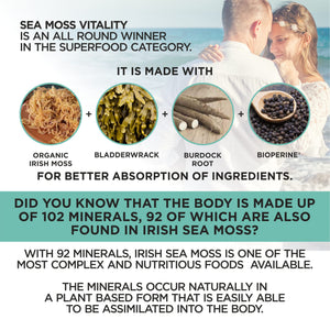 HerbaMe Organic Irish Sea Moss with Bladderwrack, Burdock Root & Black Pepper Extract, 150 Capsules, Thyroid Support, Natural Iodine Source, Promotes Immune System, Cell Food, Alkaline Supplement HerbaMeBuy Supplements Australia