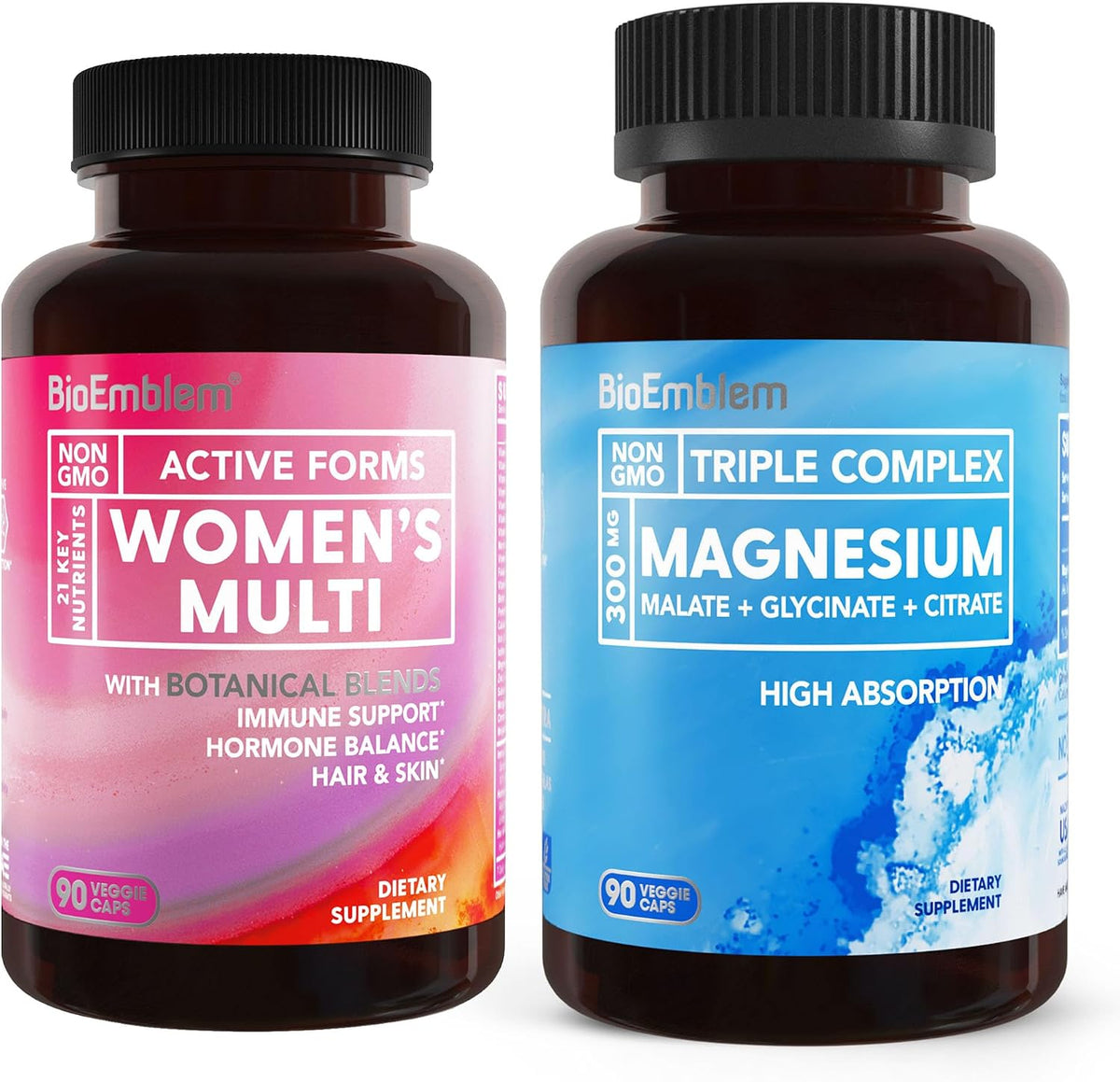 BioEmblem Women's Triple Magnesium Complex and Multivitamin fro Cardiovascular Health and Nutritional Needs