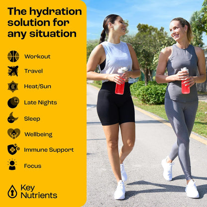 KEY NUTRIENTS Hydration & Energy Electrolyte Bundle – Electrolyte Tablets & Tropical Peach Mango Multivitamin Powder, Sugar-Free