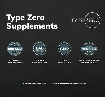 Type Zero Ultra Clean Alpha GPC Choline Supplement (600mg) 90 Capsules | Soy Free, GMO-Free Nootropics Alpha GPC 600mg / 300mg, Brain Memory and Focus Supplements, 45 Servings