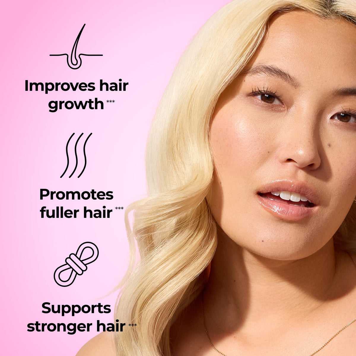HUM Hair Strong Strawberry Gummies, Hair Growth Support, 60 Count