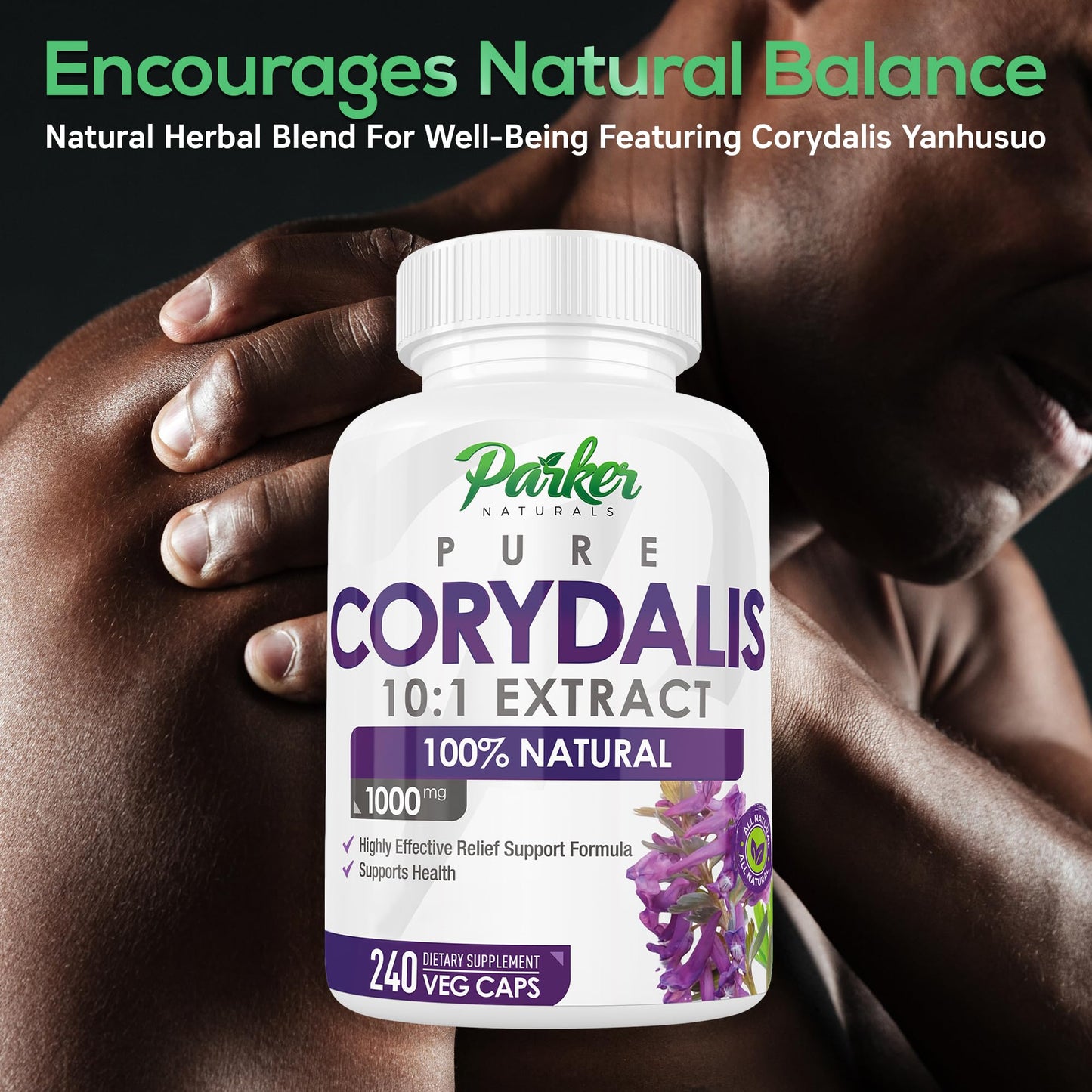 Parker Naturals Pure Corydalis Root Extract Capsule - 1000mg Strength, 10:1 Corydalis Yanhusuo Extract, Natural Relief, Long Lasting, 100% Vegetarian, 120 Servings, 240 Count Parker NaturalsBuy Supplements Australia