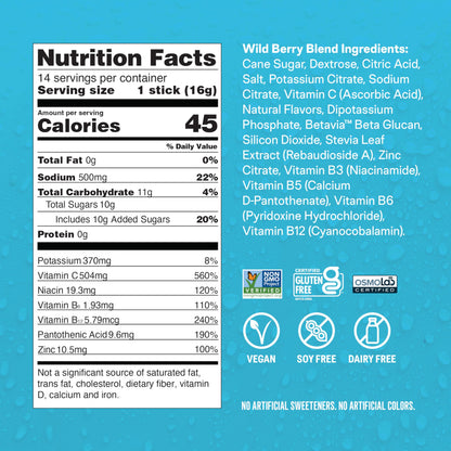 Liquid I.V.® Hydration Multiplier +Immune Support - Wild Berry Blend | Electrolyte Powder Drink Mix | 1 Pack (14 Servings)
