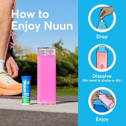 Nuun Sport Electrolyte Tablets with Magnesium, Calcium, Potassium, Chloride & Sodium, Gluten Free & Vegan,