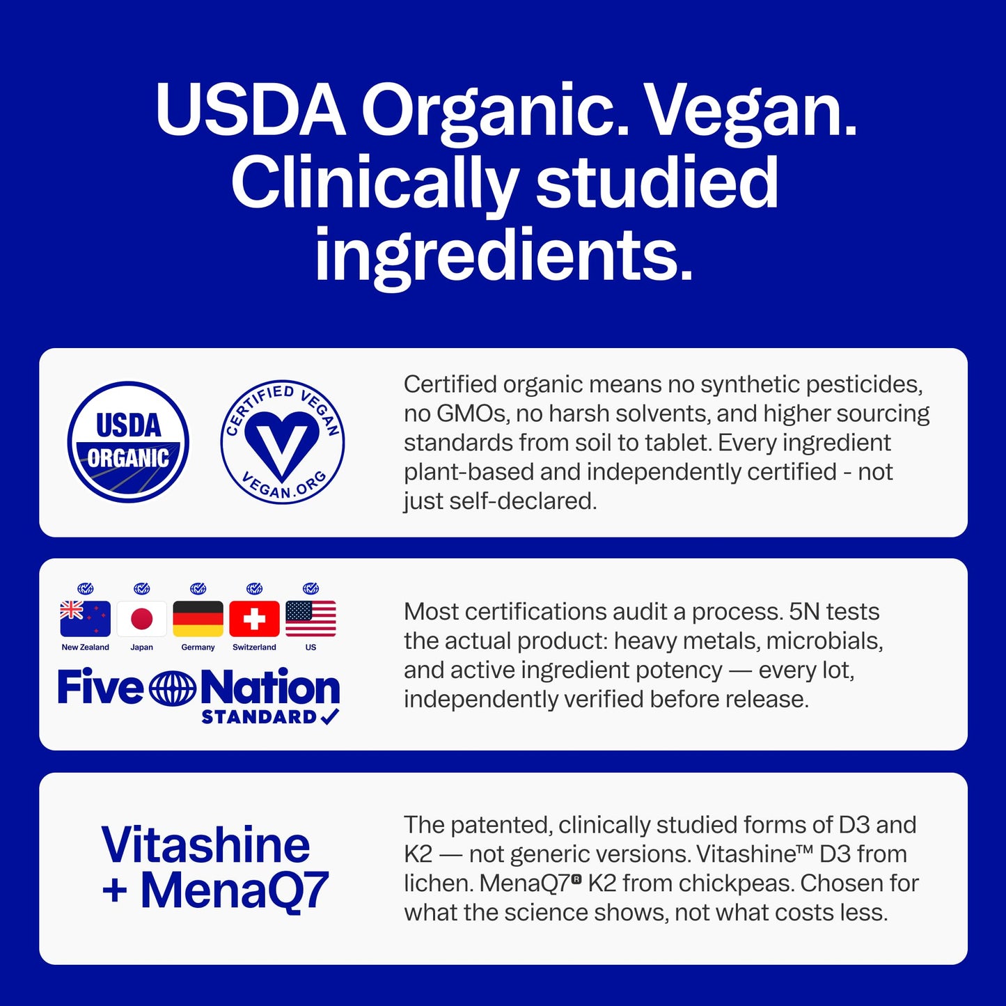 Ora Organic Vitamin D3 5000IU + K2 - Vegan Vitamin D from Lichen and K2 from Chickpeas for Bone Health, Immune Support, & Mood, Maximum Absorption - 1 Month Supply, 30 Chewable Tablets