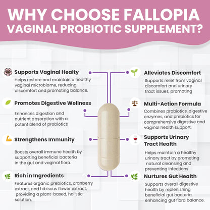 Vaginal Probiotics for Women with Prebiotics Cranberry D Mannose Digestive Enzymes & Hibiscus 34 Strains 100 Billion CFU Feminine Care Supplement for Gut Urinary Health and pH Balance Support