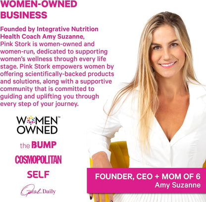 Pink Stork Cortisol Probiotic for Women, 30 Capsules | Ashwagandha, Lemon Balm, Chamomile, 25 Billion CFU, Mood and Adrenal Support, Gut Health, Energy, Focus, Cortisol Management