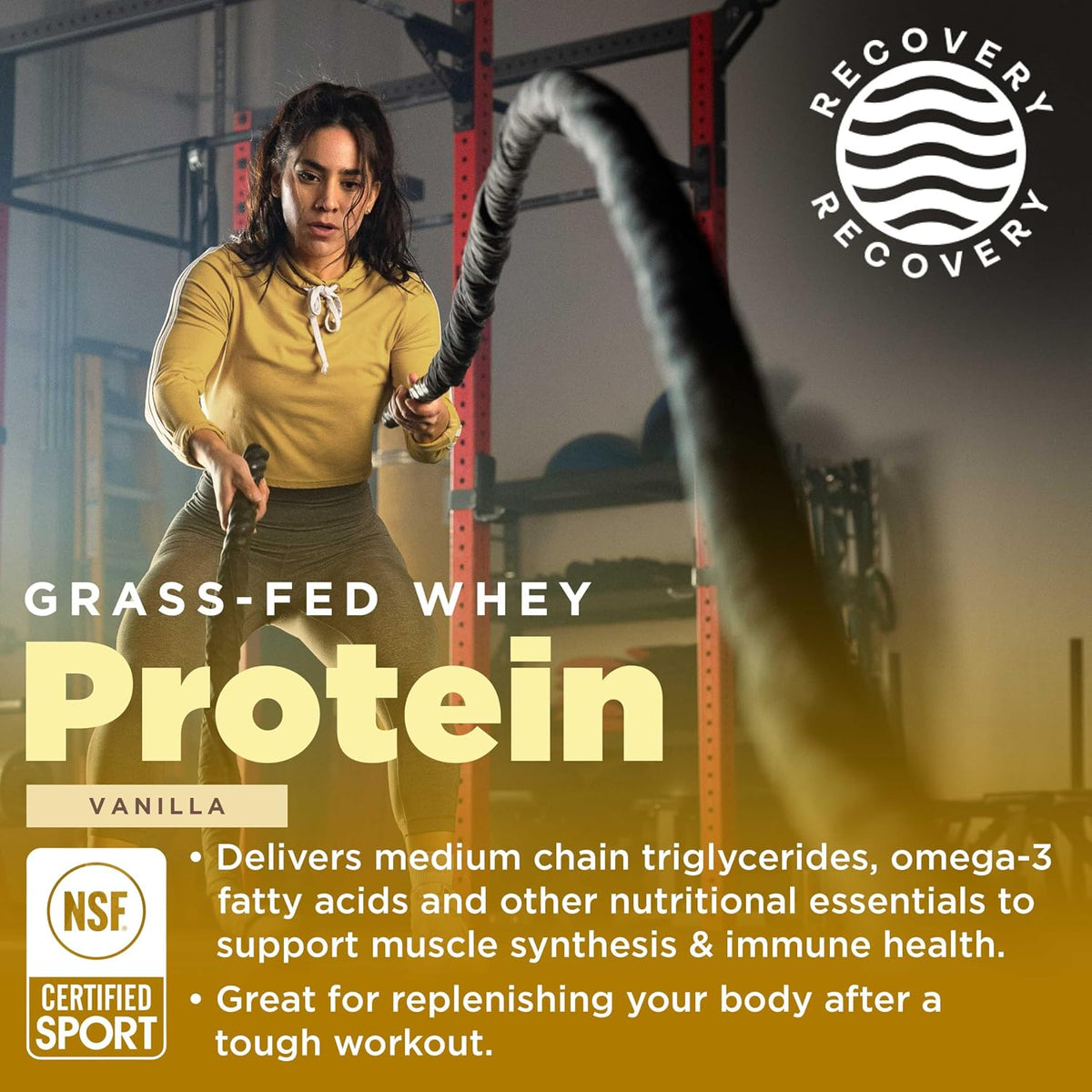 Gnarly Nutrition Gnarly Whey Grass-Fed Protein Supplement, Vanilla (32.0oz) Preworkout Mango (14.82oz)