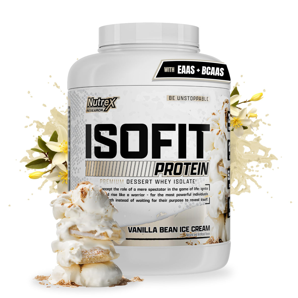 Nutrex Research IsoFit Whey Protein Powder Instantized 100% Whey Protein Isolate (30 Servings (Pack of 1), Vanilla Bean Ice Cream)