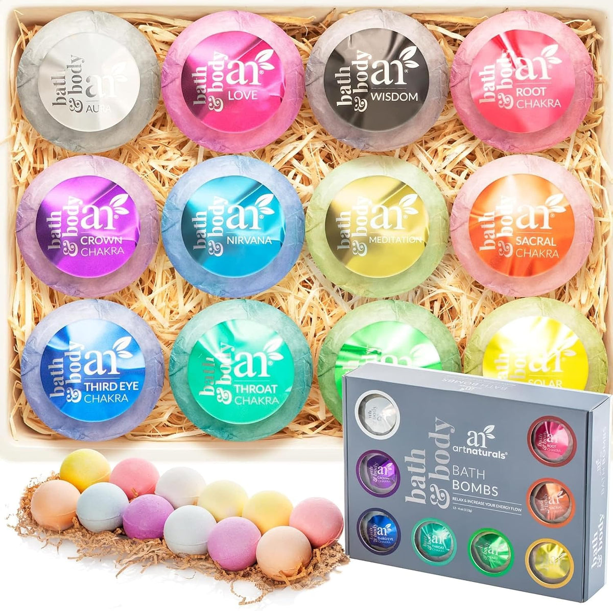 ArtNaturals Bath Bomb Gift Set, 12 Bath Bombs, 4 oz Each