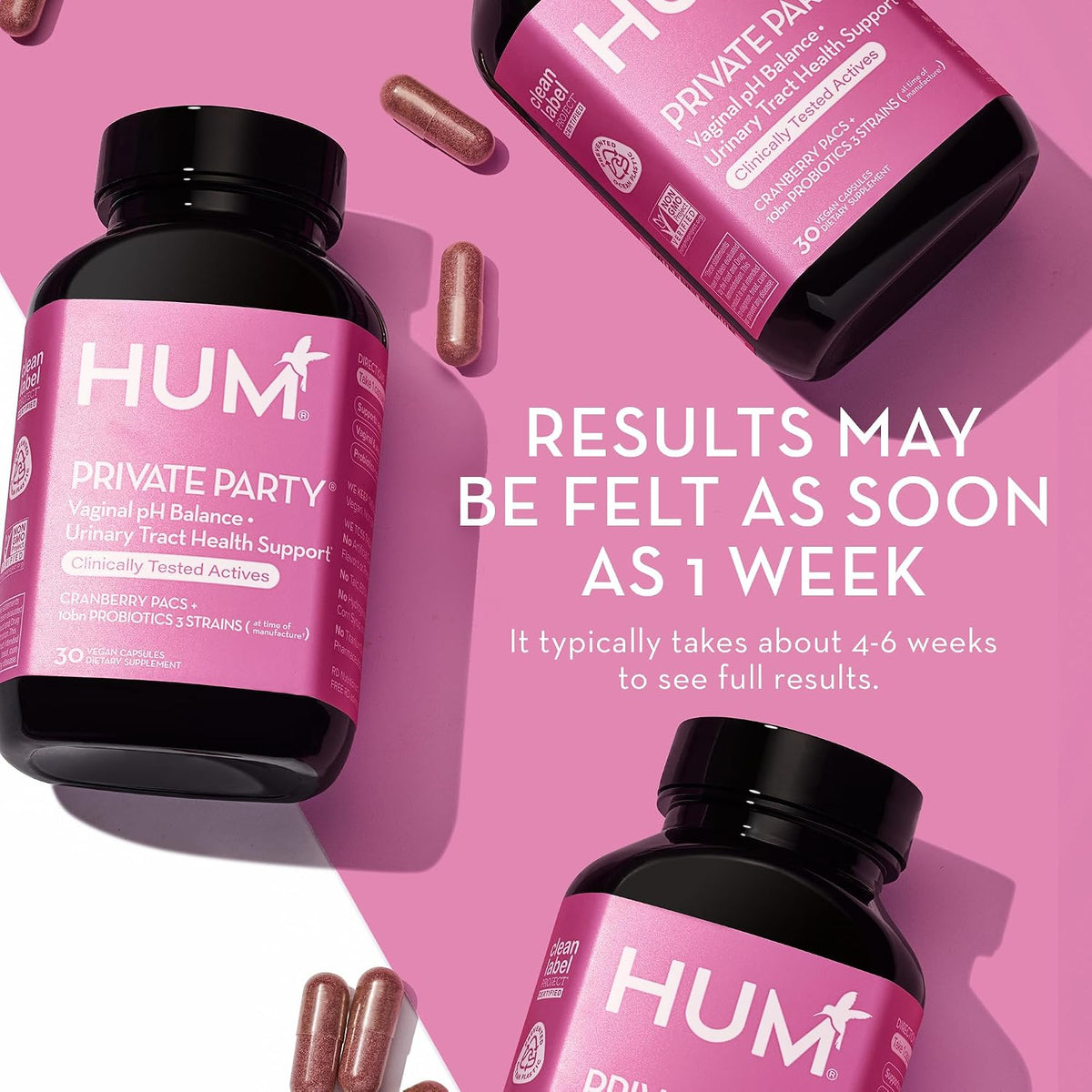 HUM Private Party, Daily Cleanse, Vaginal Probioitcs, Detoxifying Herbs for Women's Health