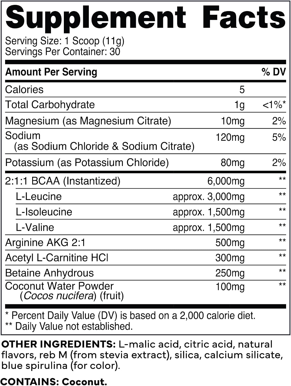 Type Zero Ultra Clean Vegan BCAA Powder + Electrolytes (Blue Raspberry) | 6g Per Serving, 2:1:1 Sugar-Free, No Sucralose, BCAAs Amino Acids Supplement, After Workout Drink, 30 Servings