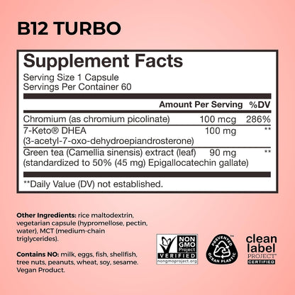 HUM B12 Turbo High Potency Vitamin B12 Daily Energy Support, 30 Count