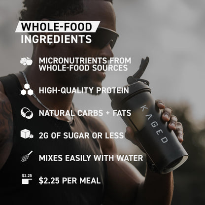 Kaged Clean Meal Powder | Chocolate Peanut Butter | Meal Replacement Shake | Whey Protein Isolate | Clean Carbs, MCT Oil Fats, Organic Vitamins and Minerals | Supplements for Men & Women | 20 Servings