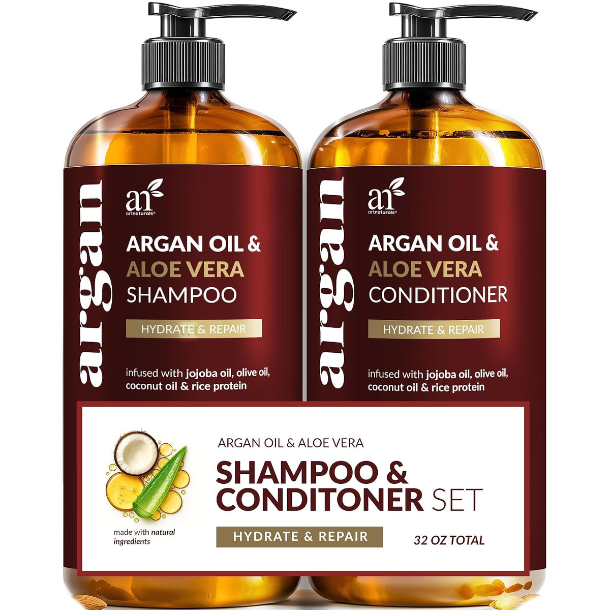 ArtNaturals Argan Oil Shampoo & Conditioner Set, 16 fl oz