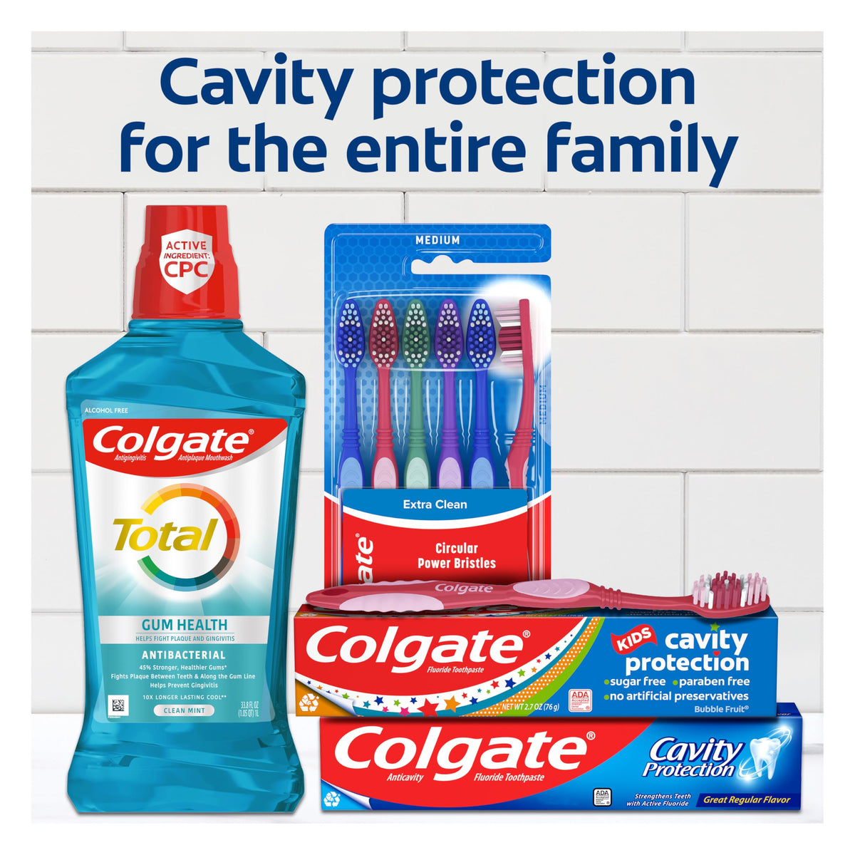 Suplement ​Colgate Cavity Protection Toothpaste with Fluoride, Minty Great Regular Flavor, Anti Cavity Toothpaste, 6 Pack, 6 Oz Tubes - VelvetGlow USA