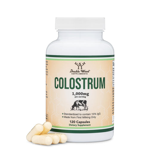 Colostrum Supplement 120 Capsules, 1,000mg per Serving (Bovine Colostrum Powder from First Milking Only, Std. to Contain 15% IgG Immunoglobulins) No Fillers