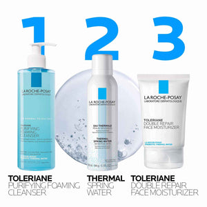 La Roche-Posay Toleriane Purifying Foaming Facial Cleanser, Niacinamide + Ceramides + Prebiotic Thermal Water, Oil Free Face Wash For Oily Skin, Pore Cleanser