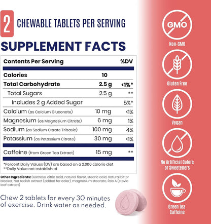 SaltStick Chewable Electrolytes with Caffeine - 120 Citrus Burst Chewable Tablets - Just Chew It, Electrolyte Chews for Hydration, Salt Chews - 12 Packets of 10 Tablets Each