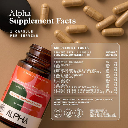 Ultra Life Sport Alpha Nootropic & VITA Woman Multivitamin Bundle