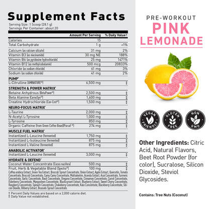 Kaged Original Pre Workout Powder | Fruit Punch | Pre-Workout with Creatine, Beta Alanine, L-Citrulline, BCAAs | 274 mg Caffeine | Pre Supplements for Men & Women | 20 Servings