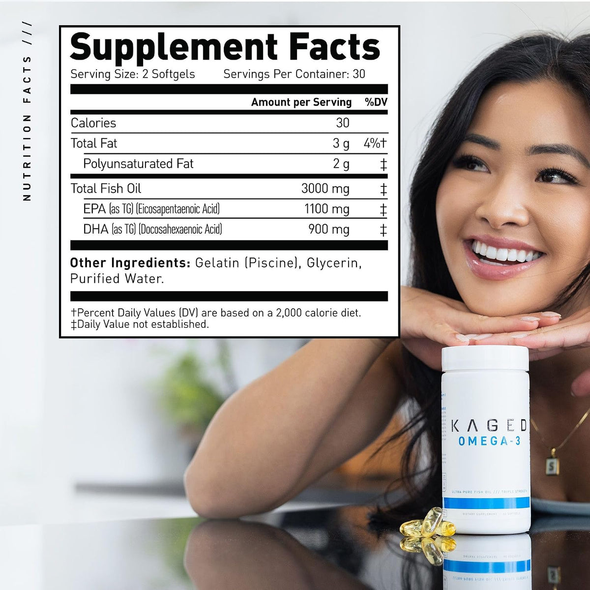 Kaged Multivitamin with Whole Foods Omega 3 Fish Oil Supplement Bundle, Daily Health & Wellness Pack, 60 Servings Multivitamin + 60 Pills Omega 3